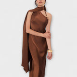 Azura - Vestido maxi chic de satén