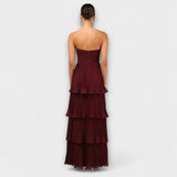 Lorena - Vestido maxi sin tirantes con plástico