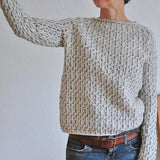 Victoria | Suéter gris elegante con escote en U