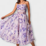 Vestidos midi elegantes de chifón