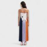 Verano - Vestido elegante con bloques de color y flecos de moda