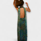 Maisie - Vestido maxi con estampado de iris de Monet