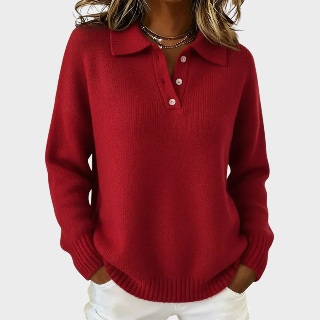 Marusa - Cardigan suave de punto tipo polo