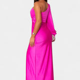 Charlotte Vestido Asimétrico Drapado de Un Hombro