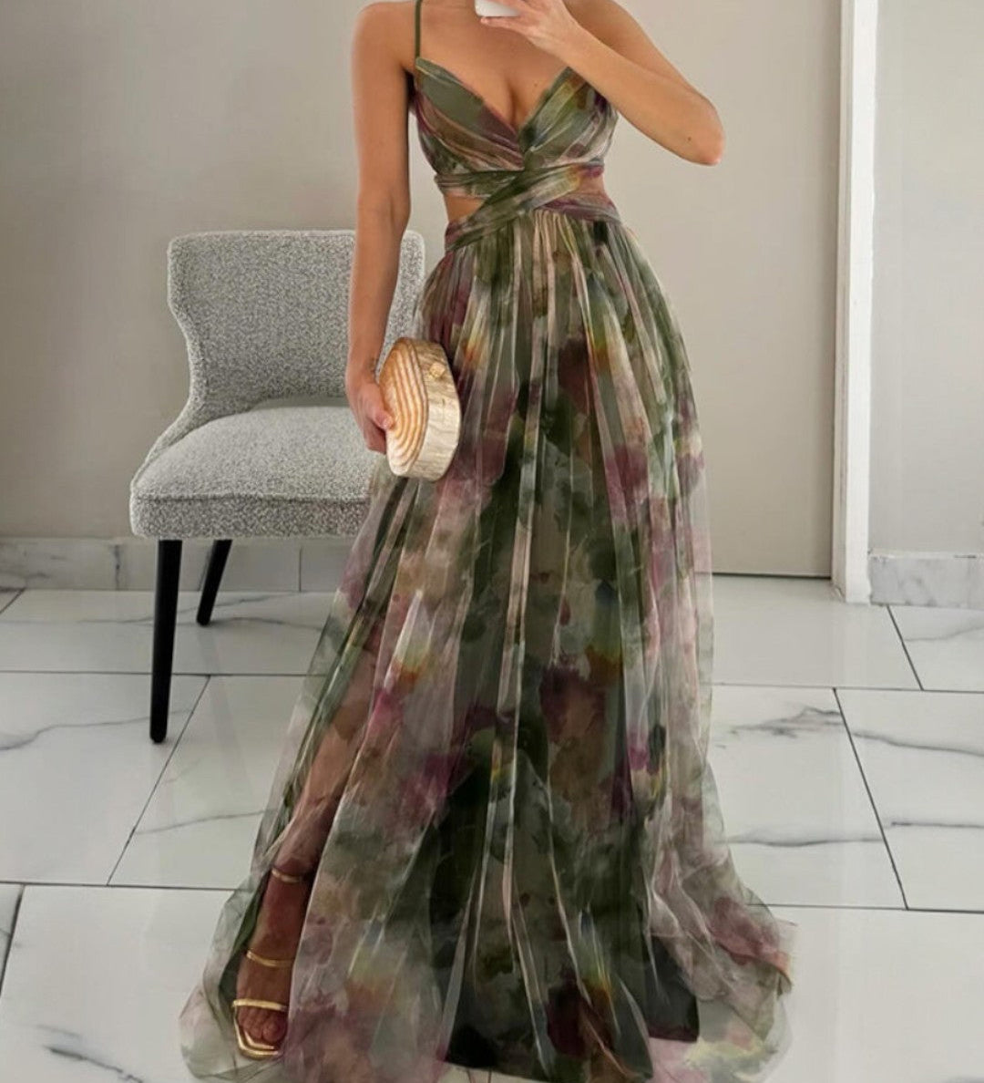 Giselle™ | Encantador vestido maxi con estampado floral