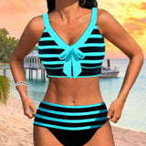 Martina™ | Bikini de rayas de cintura alta