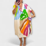 Roos - vestidos casuales con estampados de hojas pintadas