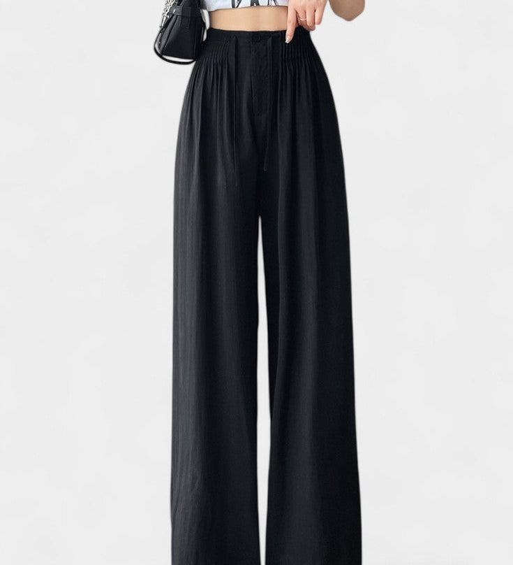 Ilyana Pantalones de Cintura Alta y Pierna Ancha