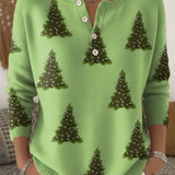 Isabelle | Suéter de Navidad con estampado de árbol de Navidad
