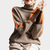 Marieke™ | Jersey de cuello alto con rayas contrastantes llamativas