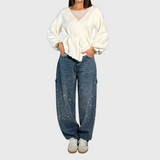 Adelina - Jeans de carpintero estilo globo para mujer