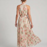 Martina™ | Vestido midi con escote halter floral