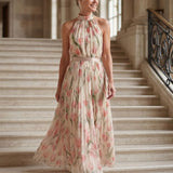 Martina™ | Vestido midi con escote halter floral