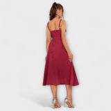 Upanje - vestido rosa con detalle de abertura