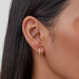 18K ゴールド & クリスタル クロー ピアス