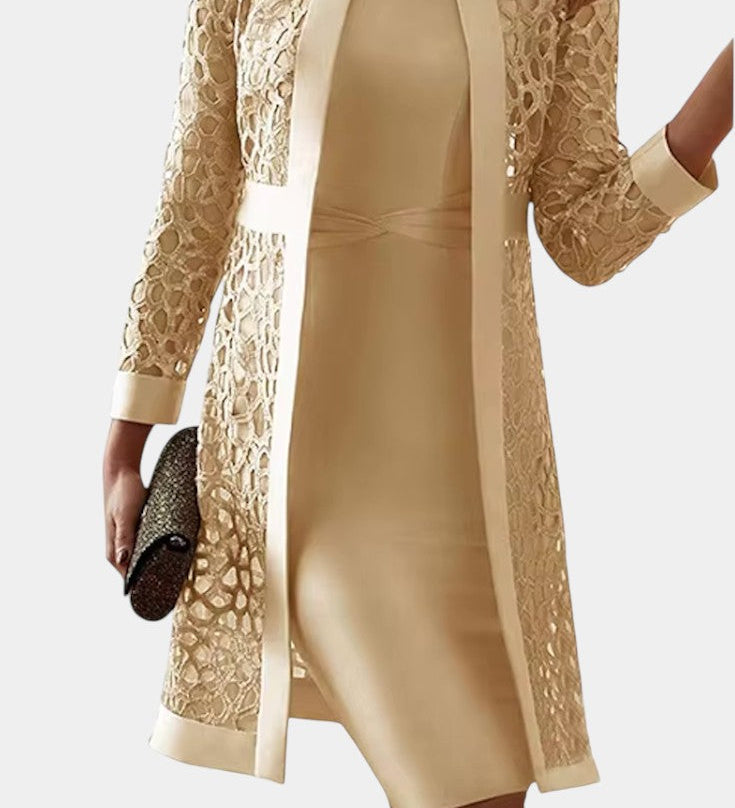 Freya Conjunto de Vestido de Dos Piezas con Encaje