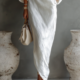 Elise™ | Elegante vestido maxi de un solo hombro en blanco