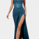 Armoni Vestido Sirena con Corpiño y Tirantes de Espagueti