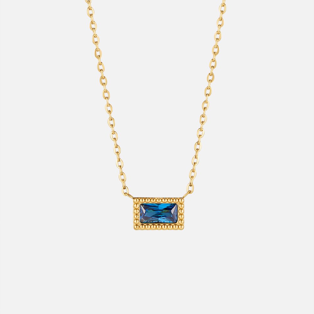 バゲット誕生石ネックレス