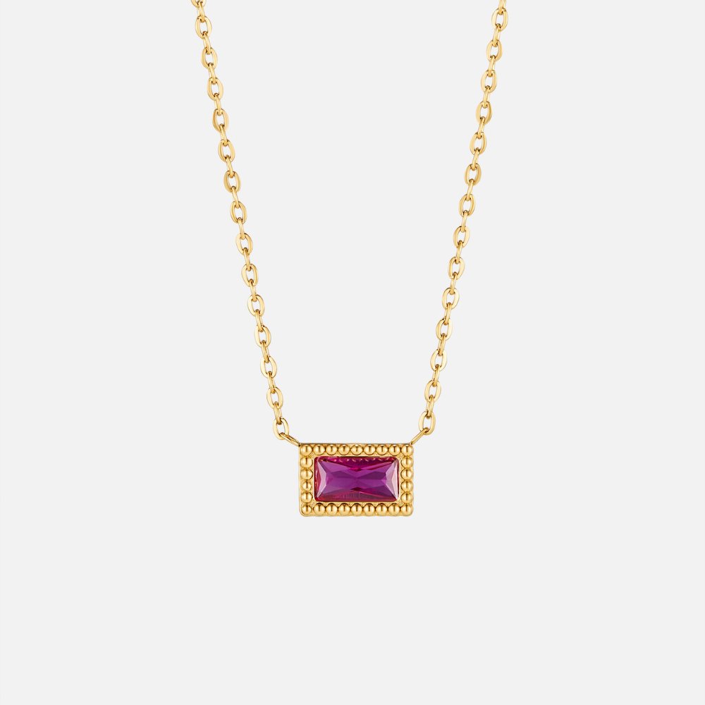 バゲット誕生石ネックレス