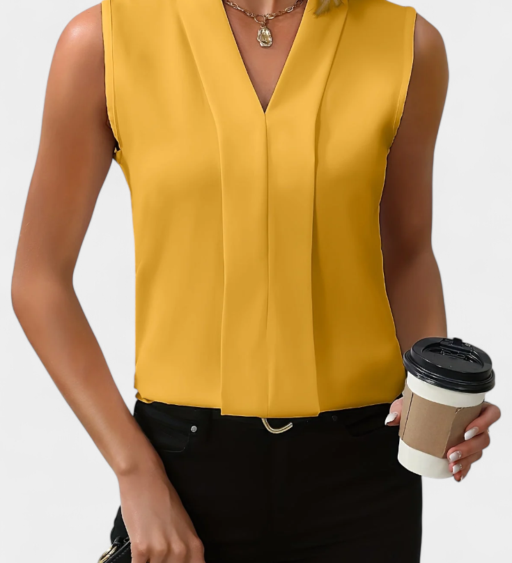 Nele | Blusa Sin Mangas con Escote en V y Corte Fluido