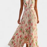 Juliene Vestido Floral Sin Mangas con Cinturón