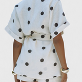Avila Conjunto de Kimono con Nudo y Shorts con Lunares