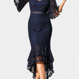 Veronika Vestido Midi de Encaje con Escote Corazón