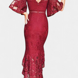 Veronika Vestido Midi de Encaje con Escote Corazón