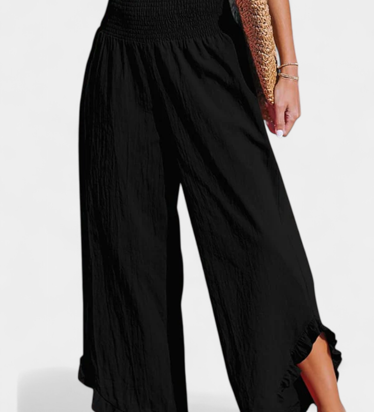 Justina Pantalón Palazzo con Volantes y Talle Alto