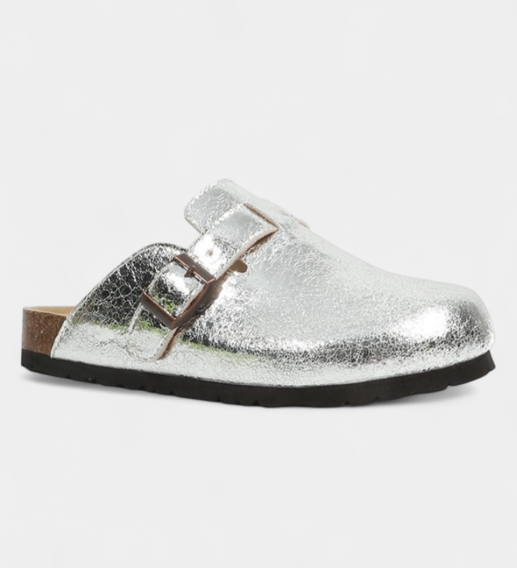Aubree Zuecos Unisex de Gamuza con Hebilla Ajustable
