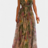 Ingrid Vestido Maxi Floral con Escote en V