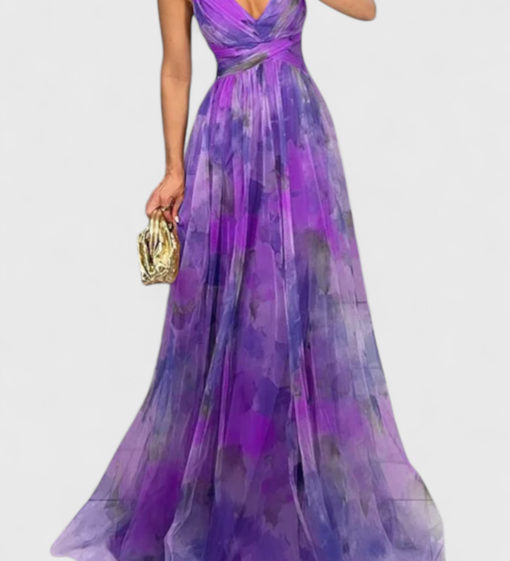 Ingrid Vestido Maxi Floral con Escote en V