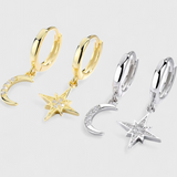 Pendientes Celestiales de Estrella y Luna