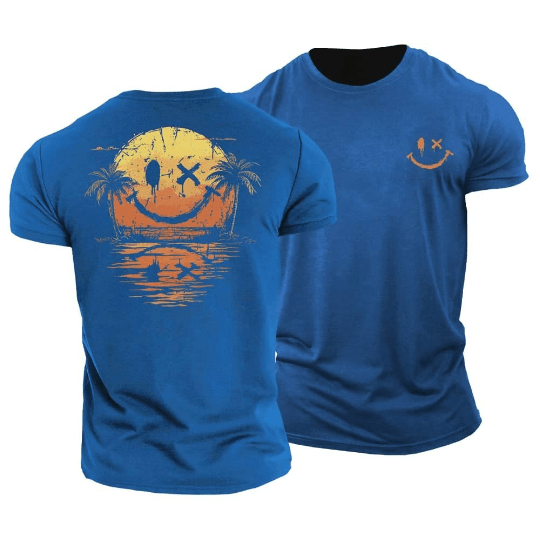 Lord™ | Camiseta de verano con estampado de carita sonriente y estampado marino