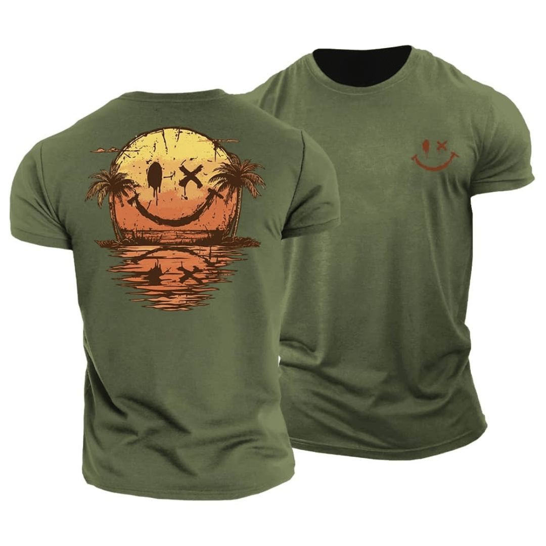 Lord™ | Camiseta de verano con estampado de carita sonriente y estampado marino