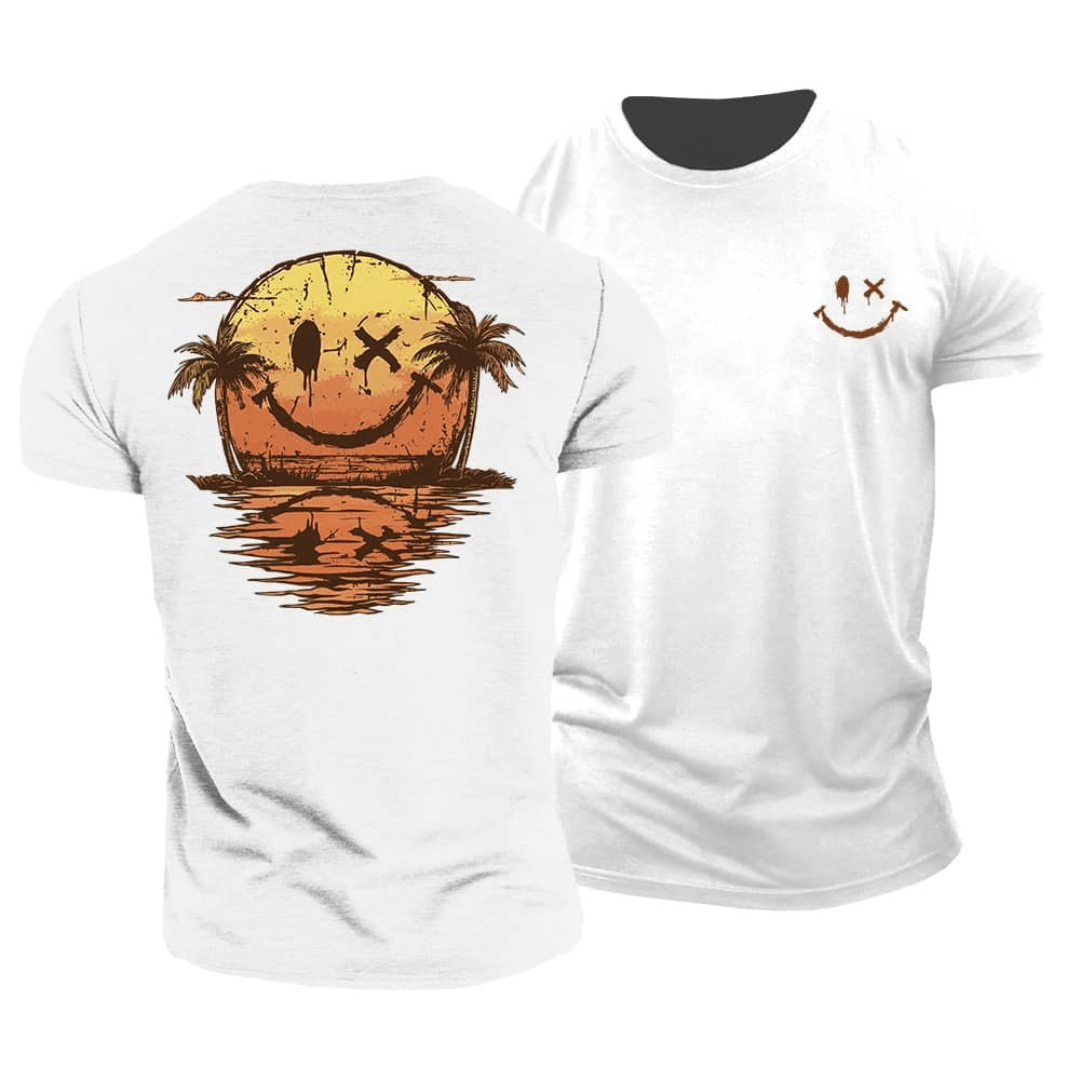 Lord™ | Camiseta de verano con estampado de carita sonriente y estampado marino